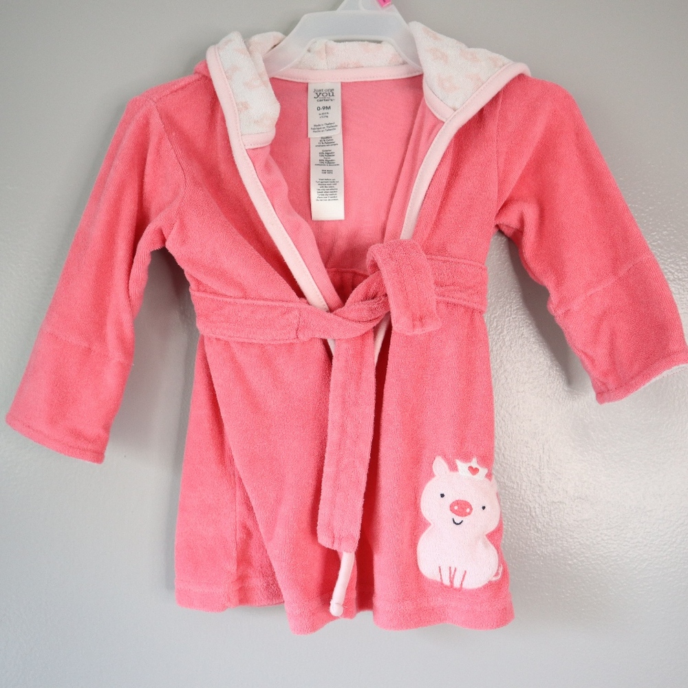 Piggy pink robe with cute tie